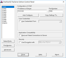 software modem server set up for client redirector