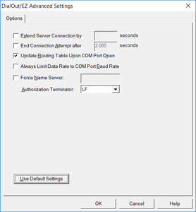 advanced settings for modem server compatibility