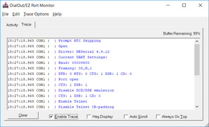 monitor and trace virtual com port modem communication