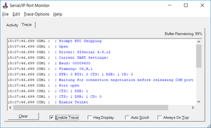 monitor and trace virtual serial port activity