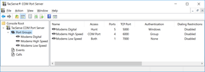 Com ports, server modem pool set up